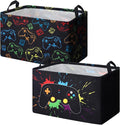 2 Pcs Rectangle Gamer Laundry Basket Hamper Foldable Kids Laundry Baskets Boys by Yoande