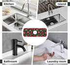 Merry Christmas Snowflakes Red Green Lattice Plaid Kitchen Sink Splash Guard - Image 7