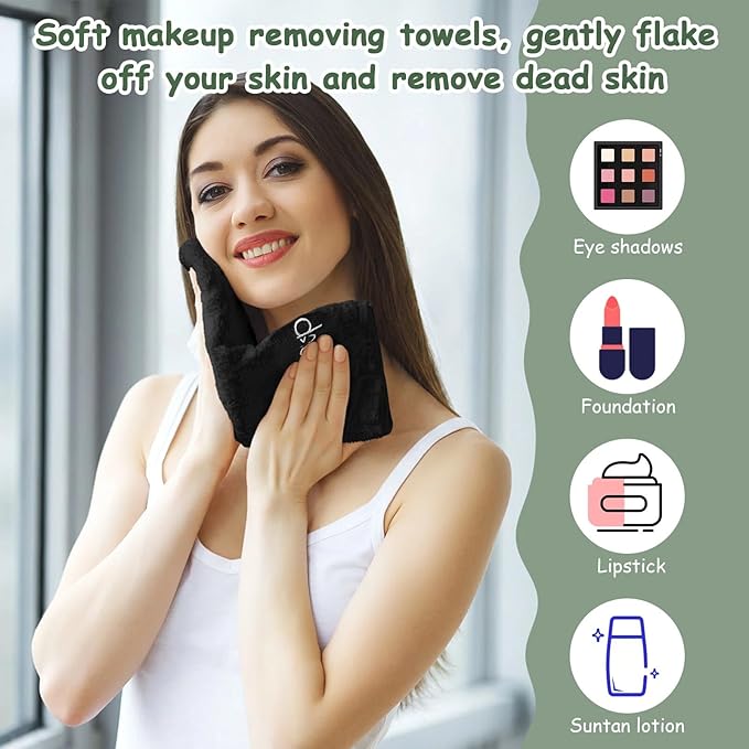 Shimeyao 20 Pack Makeup Towels Black Makeup Washcloths - Image 6