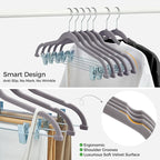 HOUSE DAY Velvet Hangers with Adjustable Clips 30 Pack, Non-Slip Suit Organizer - Image 5