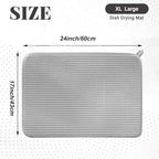 2 Pack Large Dish Drying Mat for Kitchen Counter, 24*17 inch Microfiber - Image 2