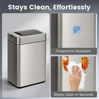 Sensor Trash Can with Butterfly Lid 2.6 Gallon Rectangular Automatic Garbage Can - Image 6