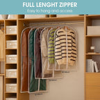 All Clear Garment Bags for Hanging Clothes, Plastic Dustproof Suit Cover Bags - Image 2