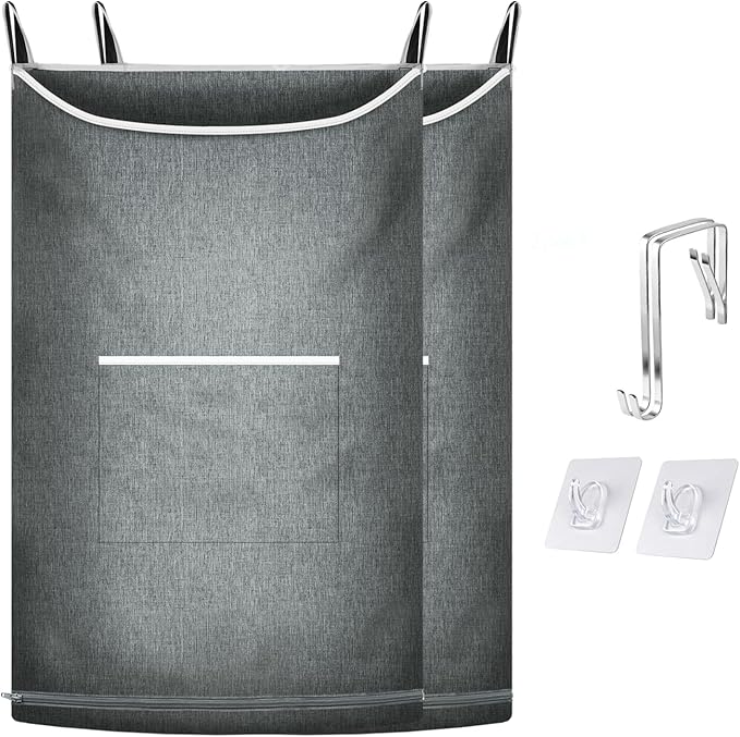 XL Large Hanging Laundry Hamper, Over the Door Laundry Bag by MakeLifeSimpleandEfficient