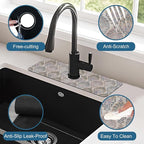 Grey Ceramic Printing Sink Splash Guard Ceramic Texture Faucet Absorbing Mat - Image 4