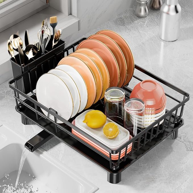 Dish Drying Rack for Kitchen Counter, Stainless Steel Drainer Anti Rust by StartYourHomeStorageLife