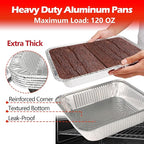 Aluminum Pans Foil Pans with Lids, 20 Pack 9x13 Disposable Trays Half Size - Image 2