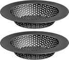 Black Kitchen Sink Drain Strainer, Sink Drain Cover, Food Catcher, Large Wide by Huntonry