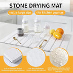 Stone Dish Drying Mat for Kitchen Counter, Non-Slip Quick Absorbent - Image 3