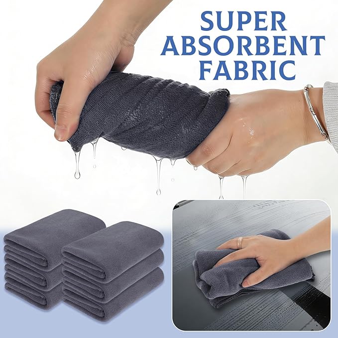 6 Pcs Extra Large Microfiber Cleaning Cloth Reusable Microfiber Towels Thick - Image 6