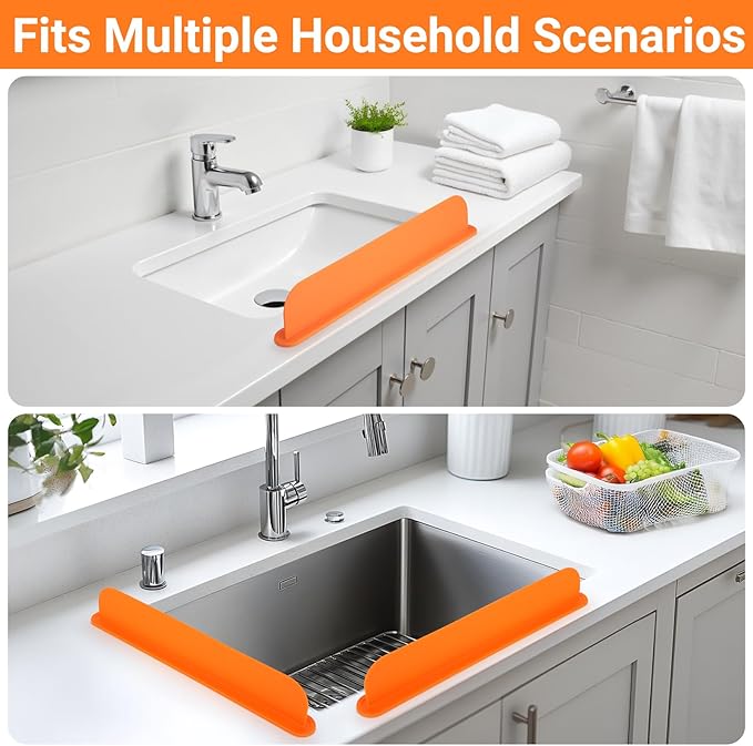 19.29 inch Sink Water Splash Guard, Silicone Sink Splash Guard, Backsplash - Image 7
