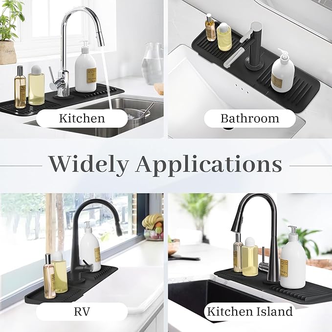 PoYang 17.7 Inch Faucet Mat for Kitchen Sink Splash Guard Behind Faucet - Image 8