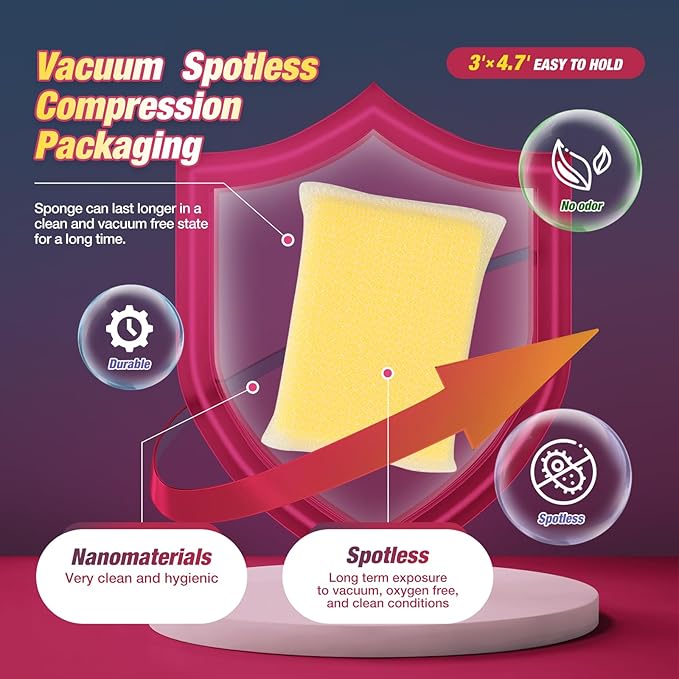 8 Pads Kitchen Sponges All-Purpose Non Scratch Dish Sponge，Multipurpose Used - Image 3