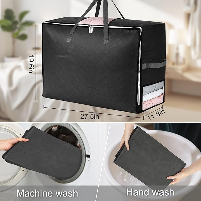 8Pack 105L Extra Large Blanket Comforter Storage Bags, Foldable Storage Bags - Image 6