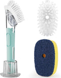 Dish Brush with Soap Dispenser Storage Set with 2 PCS Brush Refills & Holder by RIMAY