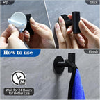 4 Pack Adhesive Hooks, Heavy Duty Adhesive Wall Hooks, Waterproof Stainless - Image 6