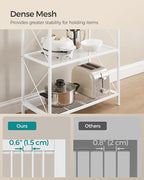 SONGMICS 5-Tier Metal Storage Rack, Shelving Unit with X Side Frames, Dense Mesh, 12.6 x 23.6 x 57.3 Inches, for Entryway, Kitchen, Living Room, Bathroom, Industrial Style, Cloud White UBSC165W01 - Image 5