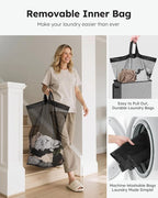 SOLEDI Laundry Hamper with Lid 90L Large & Tall Collapsible Laundry Basket - Image 5