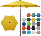 Blissun 7.5 ft Patio Umbrella, Yard Umbrella, Outdoor Market Umbrella with Push Button Tilt Crank, Yellow by Blissun