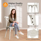 VINGLI Plastic Outdoor Dining Chairs Set of 4, Stackable Patio Cream White Dining Chairs with X Back, Waterproof Kitchen & Dining Room Chairs for Indoor-Outdoor, Capacity 400 lbs - Image 5