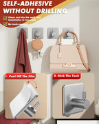 Auxmir Adhesive Hooks Heavy Duty 22lb Towel Hooks - Image 3
