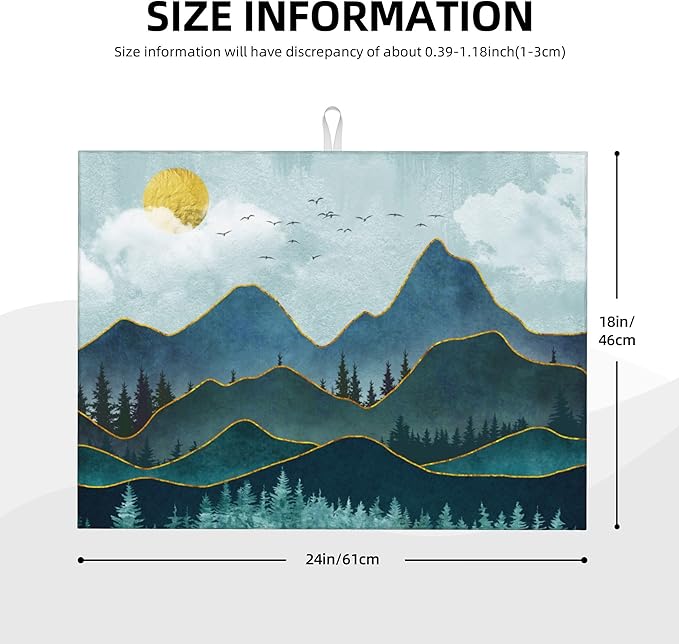 Mountain Peaks Nature Landscape Microfiber Dish Drying Mat - Image 4