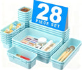 【】 【】 BlueGreen Drawer Organizer, Makeup organizer by A-LUGEI