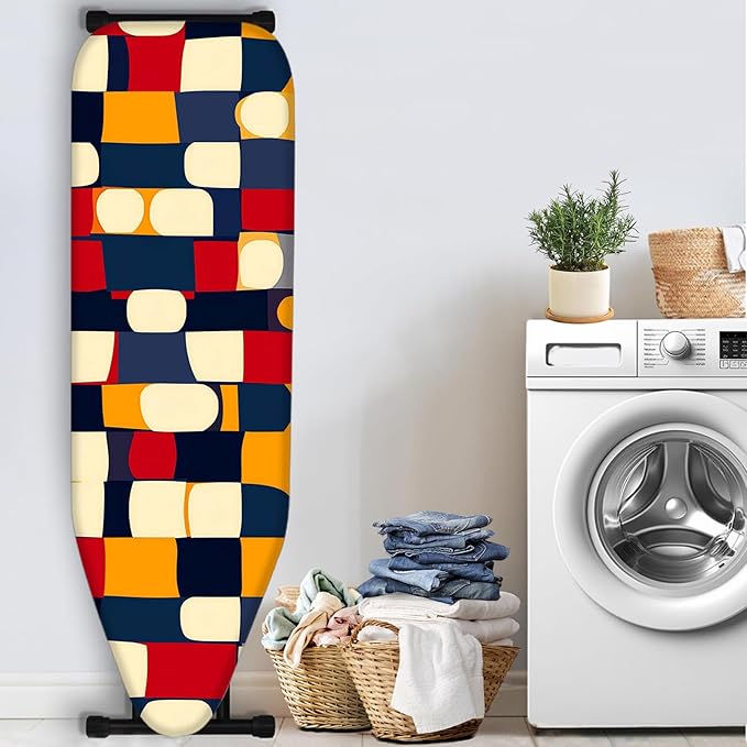 Nuxovilar Abstract Colorful Geometric Blocks Ironing Board Cover, This Cover - Image 3