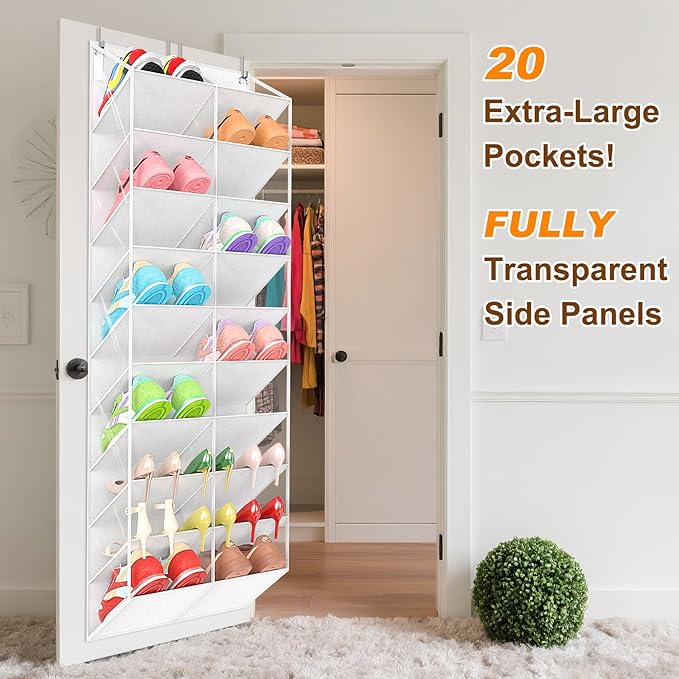 20-30 Pairs Over the Door Shoe Organizer, 10-Tier Door Shoes Rack, Handing - Image 3