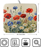 4th of July Dish Drying Mat for Kitchen Counter 16x18 Red Blue White Patriotic - Image 2