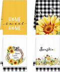 Bencailor 4 Pcs Sunflower Kitchen Towels Flower Floral Spring Hand Dish Towels by Bencailor