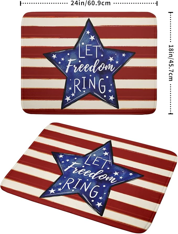 Patriotic Watercolor Stars Stripes Dish Drying Pad 18 x 24 Inch - Image 2