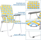 VINGLI Patio Lawn Webbed Folding Chairs Set of 2, Outdoor Beach Chair Portable Dining Chair for Outdoor Yard, Garden (Yellow, Classic) - Image 6