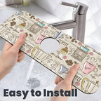 Coffee Time Vintage Espresso Machine Cupcakes Beans Kitchen Sink Splash Guard - Image 6