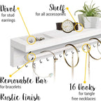 Rustic White Necklace Jewelry Organizer - Image 3