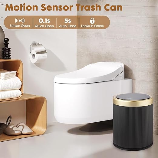 Automatic Bathroom Trash Cans Touchless, 3.7 Gallon Modern Motion Sensor Trash - Image 5