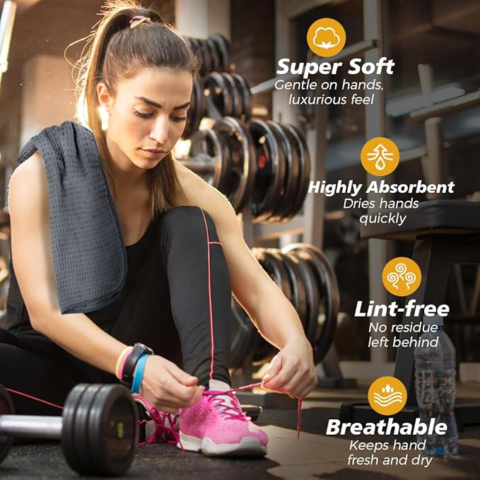 HOMEXCEL 4 Pack Microfiber Gym Towels Grey Fitness Towels Ultra Soft, Highly - Image 5