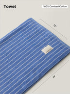 WENSHUO Azure Holiday-Striped Pure Cotton Hand Towel, 100% Combed Cotton - Image 2
