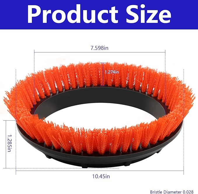 237047 Orange Commercial Tile and Resilient Floor Scrub Brush Replacement - Image 2