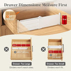 Lifewit 5" Tall 12 Pack Drawer Dividers, 30-47cm/11.5-18.5" Expandable Drawer - Image 3