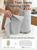 Microfiber Cleaning Cloths Roll, 225 Pack Tear Away Microfiber Towels Roll - Image 2