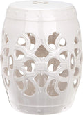 Safavieh Castle Gardens Collection Imperial Vine Antique White Glazed Ceramic Garden Stool by SAFAVIEH