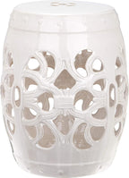 Safavieh Castle Gardens Collection Imperial Vine Antique White Glazed Ceramic Garden Stool by SAFAVIEH