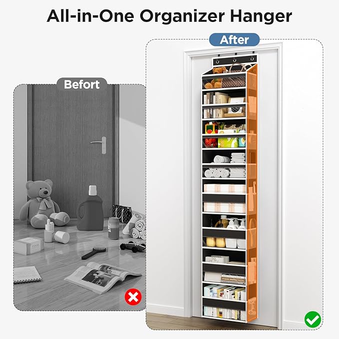 Over The Door Organizer, 8 Shelf Door Hanging Organizers - Image 8