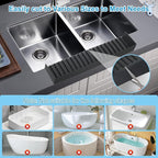 Silicone Faucet Splash Guard 4" x 14", Faucet Water Catcher Mat, Longer - Image 3