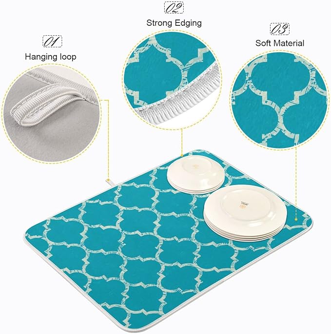 Super Absorbent Dish Drying Mat, Microfiber Fast-Drying Dish Mat, Kitchen Dish - Image 4