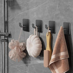 Adhesive Hooks for Bathrooms, 4 Piece Towel Hooks for Hanging Hat Robe Coat - Image 2