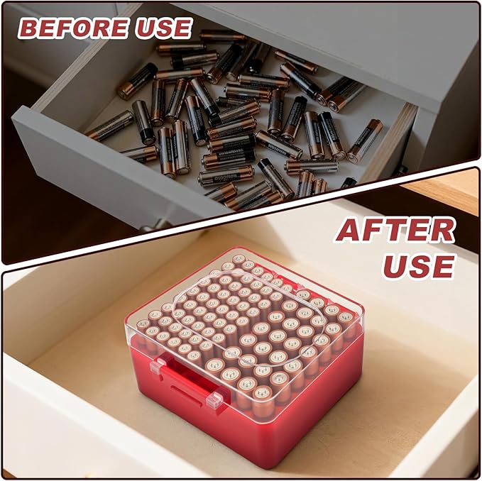 FULLCASE Battery Storage Organizer Box, Holder Container - Image 6