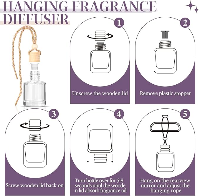 AROIC Car Air Freshener Diffuser Set, 6 Pack Lavender Natural Slow-Release - Image 7