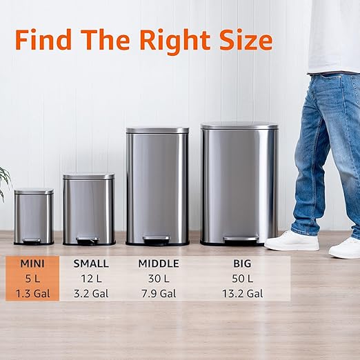 Amazon Basics Smudge Resistant Rectangular Trash Can - Image 4